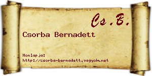 Csorba Bernadett névjegykártya
