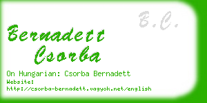 bernadett csorba business card